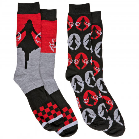 Marvel Studios WandaVision The Scarlet Witch 2-Pair Pack of Casual Crew Socks